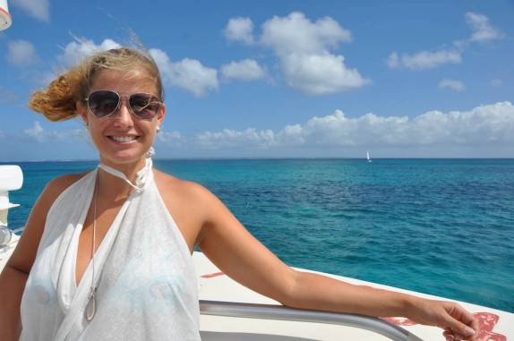 No barco durante viagem entre Marigot, em St. Martin e Anguilla